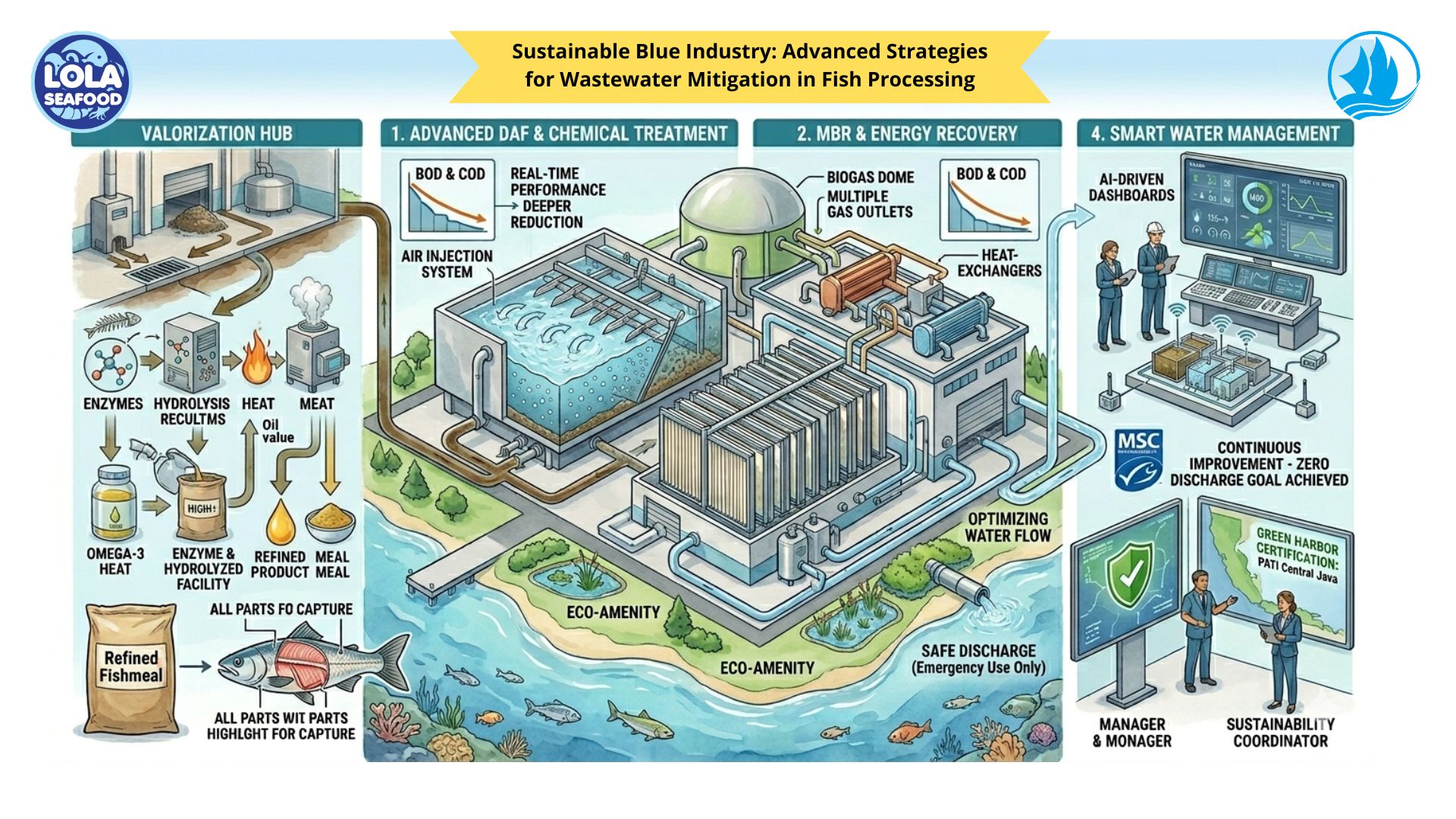 Sustainable Blue Industry: Advanced Strategies for Wastewater Mitigation in Fish Processing